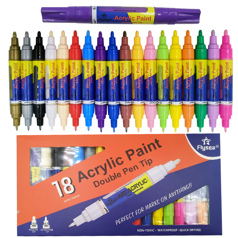 OEM FLYSEA Acrylic Paint Pen, Acrylic Paint Marker Double Tip (Fine 0 ...